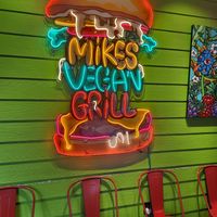 Cool sign! at Mike's Vegan Grill in Charlotte
