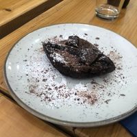 Choc and orange (Marmalade) cake, twas very good. at Baak Libreria Bistrot in Bologna