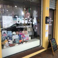 Their front window at Baak Libreria Bistrot in Bologna