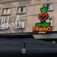 The sign at Vegan Friends Kitchen in Warsaw