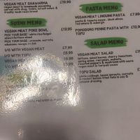 Vegan menu at Sababa   in Borehamwood