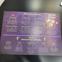 Menu  at Acai Bliss Healthy Smoothie Bowls in Ho Chi Minh City