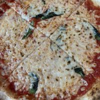 Vegan margherita pizza at Tufino Pizzeria in Astoria