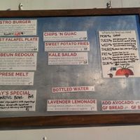 RIPE's menu for vegan Drinks Houston event at Heights Vinyl music shop at Verdine - Food Truck in Houston