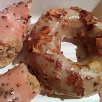 RIPE Cuisines delicious vegan donuts. I had eaten half of the blood orange before I remembered to snap a photo. The other is the bacon maple. All vegan, all the time, moist, tasty... at Verdine - Food Truck in Houston