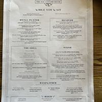 menu  at The Old Customs House in Portsmouth