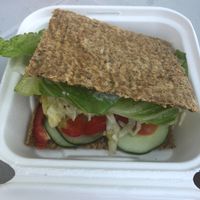 Sandwich yum! at Peace Love and Raw in Olympia