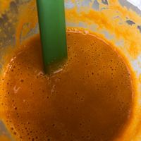 Carrot Curry’s soup with ginger.  at Peace Love and Raw in Olympia