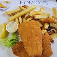 Vegan fish and chipa at Hobson's Fish & Chips - Charing Cross in London
