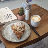 Almond croissant at Das Lazy in Vienna