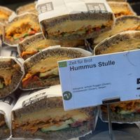 vegan houmous sandwich  at denns Biomarkt -  Europaplatz in Berlin