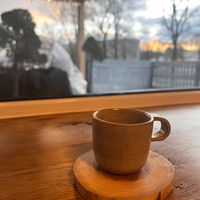 Cute crockeries and perfect coffee! at Daržo Dubuo in Vilnius