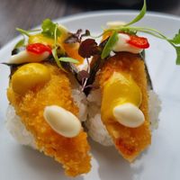 prawn katsu nigiri at Kimusabi in Newtown