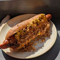 Vegan hotdog at Brew in Folkestone