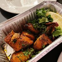 Mock chicken starter, was excellent at Camden Indian Vegan - Cloud Kitchen in London