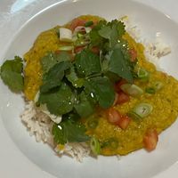 Dahl curry and rice at Cecil Sharp House in North West London