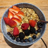 Berry Acai Bowl at Hiking Hawaii Cafe in Honolulu