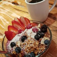 Acai bowl (no honey) - easily shared with 2 people at Hiking Hawaii Cafe in Honolulu