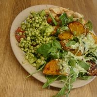 Salad lunch plate with three different salad options at Five Acres in St Andrews