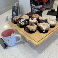 The little display of all flavors!(Not all vegan)  at Rose's Little Donuts in West Chester