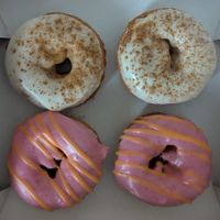 Vanilla Cinnamon (top) and Cranberry Orange (bottom) at Rose's Little Donuts in West Chester