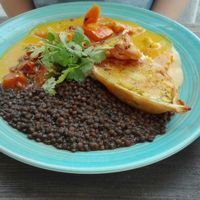 Fruity coconut curry with lentils at P'aa Restaurant Lounge in Linz