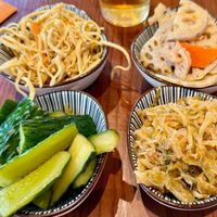 Several of the sides/appetizers at Nanputuo Noodle House - 南普陀素面馆 in Xiamen