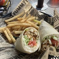 Vegan crispy chicken sandwich and fries  at Coakley's Pub in Havre De Grace