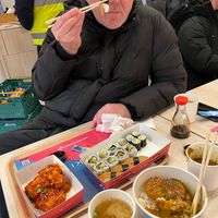 Pumpkin Katsu curry, miso soup and sticky tofu at Ikkan Sushi in London