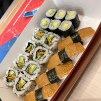 Vegan veg sushi box at Ikkan Sushi in London