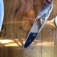 Dirty silverware at Pedalers Fork in Calabasas