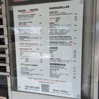 Menu as of Jan. 2024 at Guacamole Station in Dania Beach