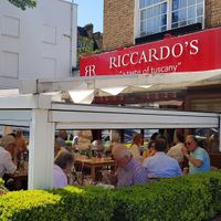 Outside in summer at Riccardo's Italian Restaurant in South West London