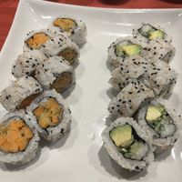Yam tempura and avocado cucumber roll  at Kawakubo in Revelstoke
