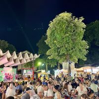 Lanna square night market: seating and stage   at Lanna Square Night Market in Chiang Mai