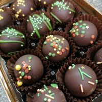 Oat milk truffles at Chocolat in Kirkby Lonsdale in Kirkby Lonsdale