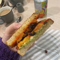Veggie toastie with vegan cheesee  at Marks & Spencer in Peterborough