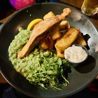 Banana blossom fysh and chips   at The Closed Shop in Sheffield