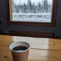 Berry juice with a view at Kesängin Keidas in Aekaeslompolo