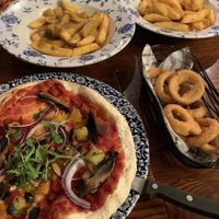 Roast veg pizza, curry chips and onion rings  at The Tullow Gate - JD Weatherspoon in Carlow