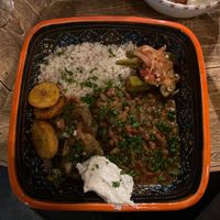 Spicy lentils and other vegan whatnots  at Los Barbados in Tokyo