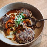 "Bohnenlaibchen", the current vegan dish #Veganuary at Oberndorfer Wirt in Schmiding