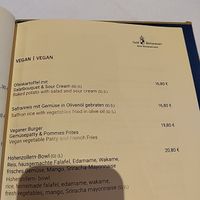 Menu at Café Restaurant Burg Hohenzollern in Bisingen