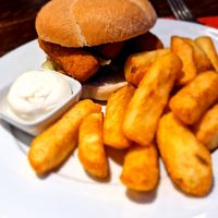 Vish burger at The Lady Luck in Canterbury