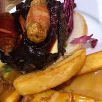 Vegan "pups in blankets" at The Lady Luck in Canterbury