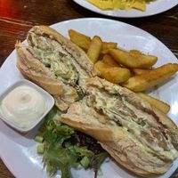 Vegan pollo pesto baguette   at The Lady Luck in Canterbury