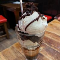 Chocolate brownie sundae at The Lady Luck in Canterbury