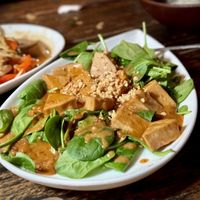 Tempeh, Spinach and Roasted Peanut Sauce   at Thai District  in Long Beach