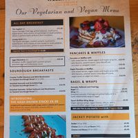 Veg menu at Wellingtons Coffeehouse and Bar in Dover