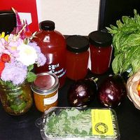 Moon Dog Farms - Beautiful flowers, eggplant, cherry tomatoes and basil
Jeff's Aquaponics - Pea Shoots
Jackie's Gourmet - Orange Pineapple Marmalade
3rd Coast Kombucha - 3 custom mixes at Galveston's Own Farmers Market in Galveston